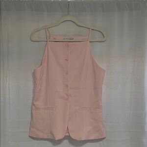 Abercrombie and Fitch Pink Button-Up Sleeveless Top